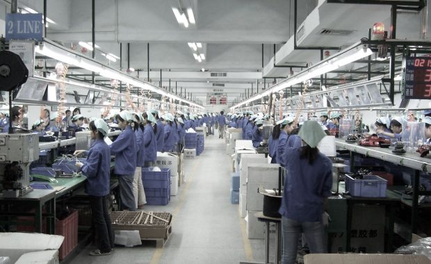 Appliances factory assembly lines in Guangdong China.