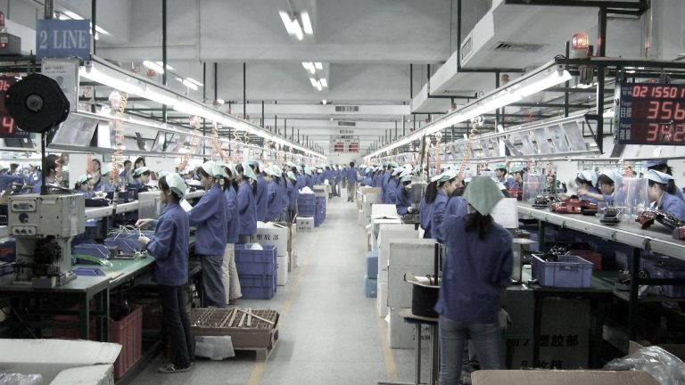 Appliances factory assembly lines in Guangdong China.