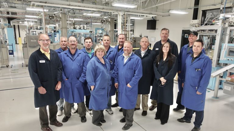 Autoliv Utah leadership team during gemba walk for Lean Factory Audit (LFA).