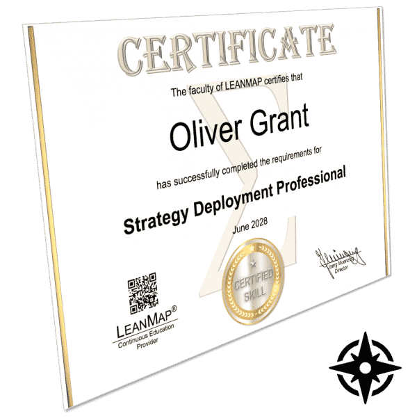 Strategy Deployment Certificate of Achievement.