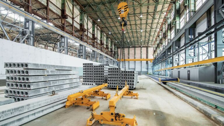 Factory for prefabricated construction elements.